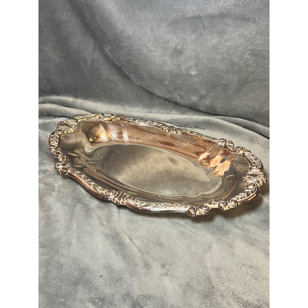Vintage Sheridan Silverplate Serving Tray Bread Relish Vegetable Dish Ornate